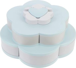 Elegantní otočná miska na svačinu s květinovým designem, bez BPA, prostorově úsporná a univerzální - ideální pro hosty - SNACKARO