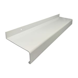 Aluminium Fensterbank weiß, Ausladung: 130 mm, Rasterlänge: 1300 mm ohne Seitenabschluss