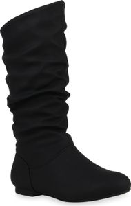 Giralin Damen Schlupfstiefel Warm Gefütterte Stiefel Schuhe 820241, Farbe: Schwarz, Größe: 42