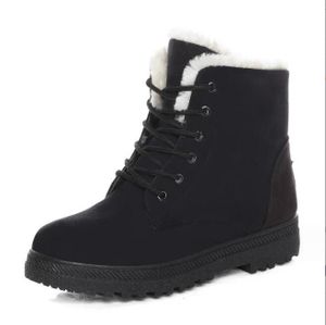 Damen Winter Wasserdicht Schneeschuhe Warm Stiefel Stiefeletten Flache Boots Schwarz Größe 42=41
