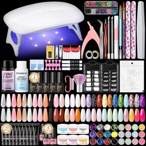 Komplettes Nagelset Gel-Nagellack-Set mit UV-LED-Lampe Acryl-Pulver und flüssiges Monomer Acryl-Nagel-Set Poly-Nagelverlängerung Gel-Set Maniküre