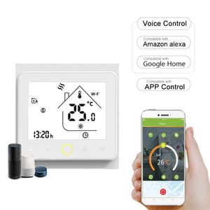 MOES WiFi Intelligent Raumthermostat Thermostat wifi fußbodenheizung APP Control Voice Wandheizung, Warmwasserbereitung,Kompatibel mit Alexa/Google für zu Hause - weiß Innenthermometer
