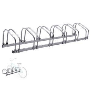 AREBOS Fahrradständer für 5 Fahrräder, Mehrfachständer mit 21cm Radabstand, Fahrradhalter für 35-60 mm Reifenbreite, Radständer 130 x 30 x 26 cm