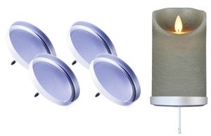 4x Kerzenhalter Kerzenständer für LED Kerzen Halter Adventskranz Ø 8cm Kerzenteller