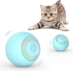Interaktives Katzenspielzeug Ball Smart Automatic Toys Rolling USB Charging Elektrischer Katzenball (Blau)