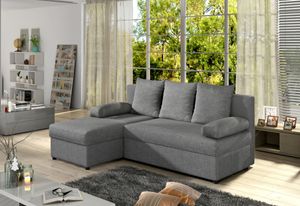 Ausziehbares Ecksofa GEORGE, Sofa mit Schlaffunktion, L-Form Couch, Eckcouch, 206x90x146, sawana 21