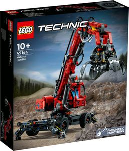 LEGO 42144 Technic Umschlagbagger Modell, Mechanisches Spielzeug Set, manuelle und pneumatische Funktionen, Baufahrzeug Kran, Lernspielzeug