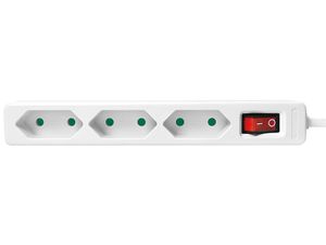 LogiLink Euro-Steckdosenleiste 3-fach mit Schalter weiß