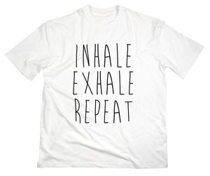 Styletex23 T-Shirt Inhale Exhale Repeat, Yoga Om Shiva Shakti Pilates, weiss, L