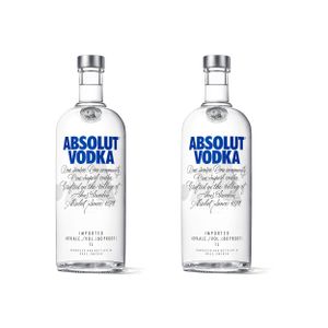 Absolut Vodka Original 2er Set, Premium Wodka, Schnaps, Spirituose, Alkohol, Flasche, 40 %, 2x1 L