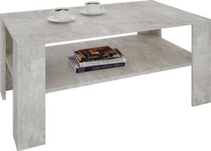Couchtisch Wohnzimmertisch ANIMO in Beton Optik mit Ablage, 100 x 60 cm