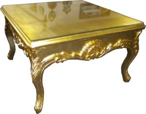 Casa Padrino Barock Beistelltisch Gold - Couch Tisch - Wohnzimmer Tisch - Couchtisch