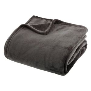 Eazy Living plyšová deka flanelová 180 cm x 230 cm tmavo sivá