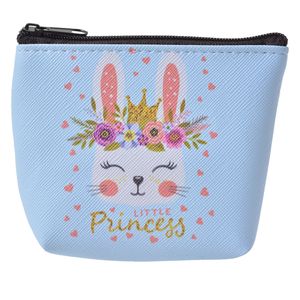 Clayre & Eef Brieftasche 10x8 cm Blau Polyester Kaninchen