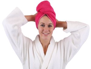 Betz Turban Handtuch Haarturban Kopftuch 100% Baumwolle Farbe: fuchsia