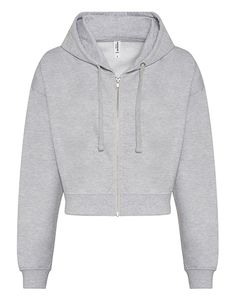 Just Hoods Damen Fashion Cropped Zoodie JH065 heather grey L