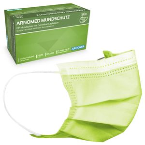 ARNOMED Mundschutz Typ IIR, 50 OP-Masken Einweg, Medizinische Maske, 4 Farben - Farbe: Grün
