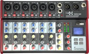 E-Lektron SE-8 Live Mischpult 6-Kanal Mixer + USB/Bluetooth/Soundkarte inkl. Phantom - EL172586