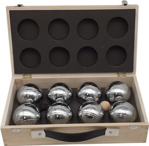 Engelhart - 010206 - Petanque kugeln set (8 boulekugel ) Luxus Petanque Spiele - Boules-Set In Holzkiste, 8 stuck- Jeu de boules -