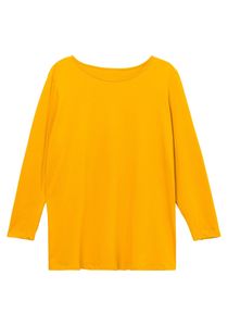 sheego Damen Große Größen Longshirt mit hohen Seitenschlitzen Longshirt Citywear feminin Rundhals-Ausschnitt - unifarben
