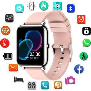 Smart watch Bluetooth Uhr Fitness Tracker mit Blutdruckmessung Fitness Armband mit Pulsuhr Schlafmonitor Schrittzähler+1Pc Grau Ersatzband