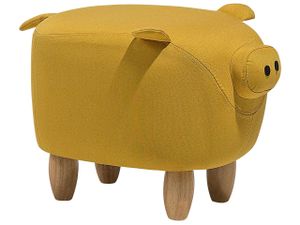 BELIANI zvieracia stolička žltá prasiatko silný materiál drevené nohy detská izba