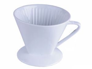 HIT Trading 24302079 Porcelánový filter na kávu 1x4, ø 13 cm, V 11,5 cm, vhodný do umývačky riadu, biely