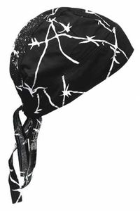 Bandana Kopftuch Totenkopf mit Stacheldraht, Kopftuch mit Totenkopf, Bandana Headscarf Skull with Barbed Wire, Pañuelo en la cabeza cráneo Con alambre de púas