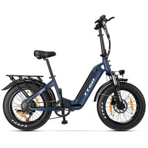 Klapprad Elektrofahrrad mit 20 Zoll Fat Tire, 65Nm 250W Motor, Aluminium-Leichtbau, Reichweite bis zu 100 km, 7 Gang Getriebe Ebike Herren Damen Blau