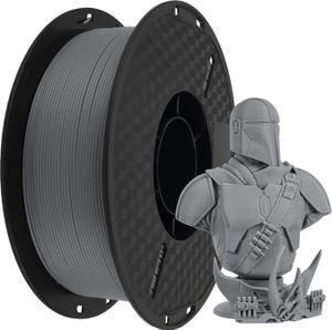 KINGROON filament pro 3D tisk HS-PLA 1 kg, 1,75 mm, vysoce tekutý materiál pro 3D tisk, rozložitelný, šetrný k životnímu prostředí, cívka, přesnost rozměrů +/- 0,02 mm, standardní, 1 role - šedá