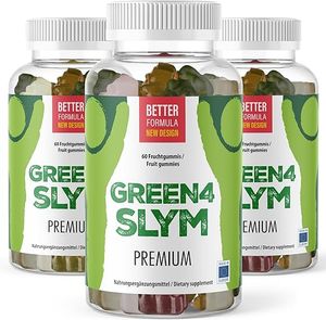Green 4 Slym Gummibärchen - leckere Gummibärchen mit Pflanzenaroma - 60 Stück pro Dose 3x
