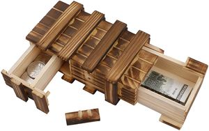 Holz Geschenkbox, Magische Rätselbox mit 2 Sicheren Fächern, Puzzle Box für Geschenk Schmuck Geld, Hochzeit Geburtstag Geschenk