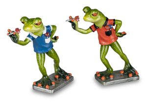 2er Set Formano lustige Frösche Frosch als Dartspieler Darts Figur Froschpaar