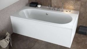 Acryl-Badewanne im Komplettset weiß 170 x 75 inklusive  Ablauf Badewa 