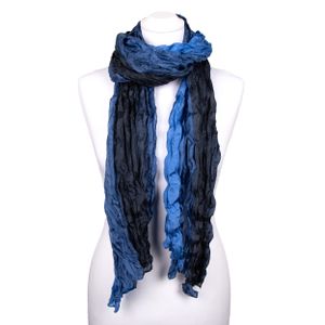 Knitterschal Halstuch Schal XXL blau schwarz navy Farbverlauf 100% Seide 180x90cm