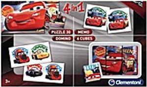 Clementoni 4 in 1 Edukit Disney Cars Spiel Memory Puzzle Domino Würfelpuzzle