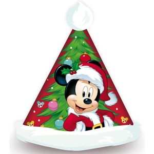 weihnachtsmannmütze Mickey 43 x 32 cm Polyester rot