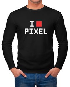 Herren Long-Sleeve I Love Pixel Langarm-Shirt Moonworks®  M