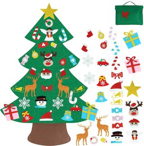 Filz Weihnachtsbaum mit 26 Abnehmbaren hängenden Ornamenten - DIY Dekoration Hängend Nachbildung für Kinde