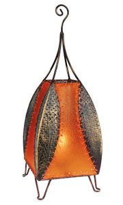 Näve Dekoleuchte - Metall, transparentes Leder - Farbe: orange; 302098