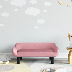 The Living Store Kindersofa Rosa 70x40x24 cm Samt