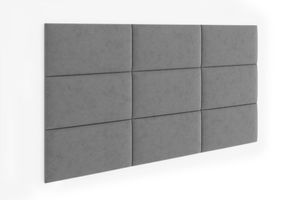 Graue 3D Wandpaneel aus antiallergisch Polyurethanschaum, 60x30 cm Wandverkleidung, Wandpolster, Betthaupt, Kopfteil (Stoff: velutti 91)