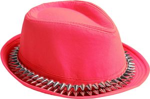 Party-Hut mit Stachelband (Neon-Pink)