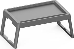 Grauer Klappbarer, Tragbarer Tisch Für Das Bett – Frühstückstablett, Laptop-Arbeitsplatz Grauer Klappbarer, Tragbarer Tisch Für Das Bett – Frühstückstablett, Laptop-Arbeitsplatz