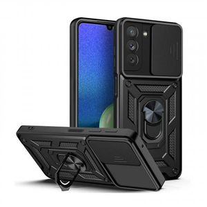 Armor Hülle für Samsung Galaxy S22 Kameraschutz Handy Panzer Case Cover Schutzhülle Outdoor Farbe: Schwarz