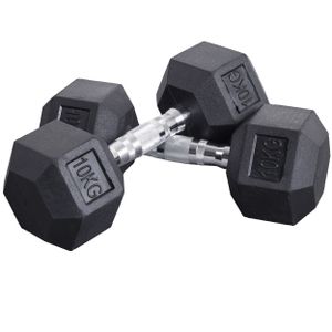 BODYCOACH Hexagon Kurzhantel-Set 5 bis 30kg gummierte sechs-eckige Gewichte