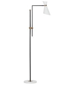 BELIANI Stehlampe Weiß / Schwarz 155 bis 180 cm Elegant Modern Verstellbar für Wohnzimmer Schlafzimmer Flur