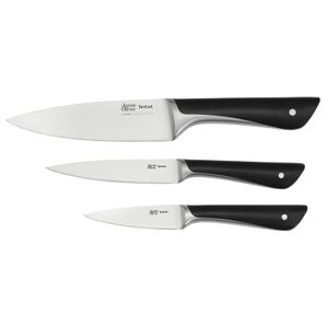 Tefal Jamie Oliver 3er Set (Koch-, Universal- und Schälmesser) K267S3, Messer-Set, Edelstahl, Edelstahl, Schwarz, China, 15 cm