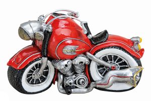 Comic Spardose Motorrad Old Style Biker rot Sparschwein Bike