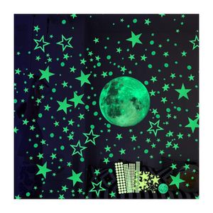 FNCF Wandaufkleber, selbstklebender Wandaufkleber, 435 leuchtende Sterne